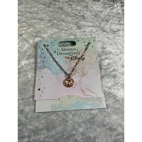 Disney Jewelry - WDW Disney Parks Delicate Gold Tone Necklace Always Dreaming Minnie Mouse NWT